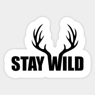 stay wild black antler wildlife Sticker